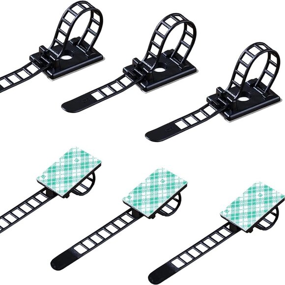 50 Pieces Cable Management Desk Wire Organizer Cable Ties Zip Ties Adhesive Cord - Picture 1 of 8